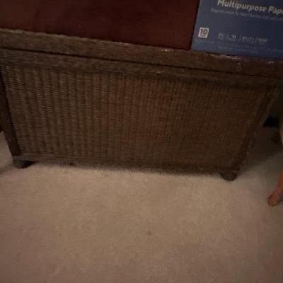 Wicker storage bench
