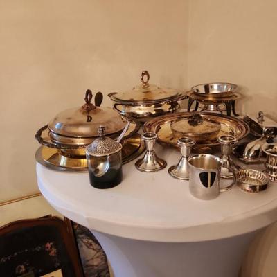 Silver plated serving dishes