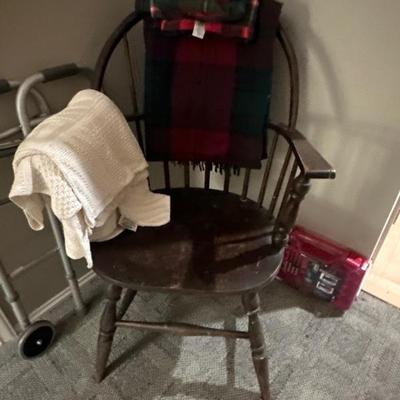 Windsor style wooden armchair