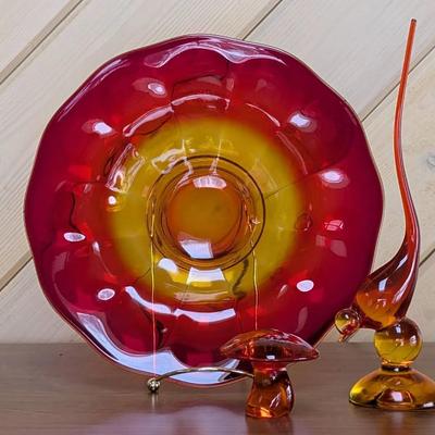 Amberina Glass Trio