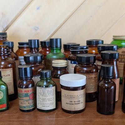 Colored Glass Pharmacy Bottles 