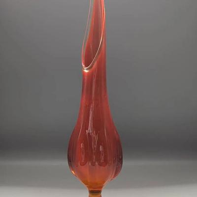 Viking Glass Epic Amberina Swung Vase