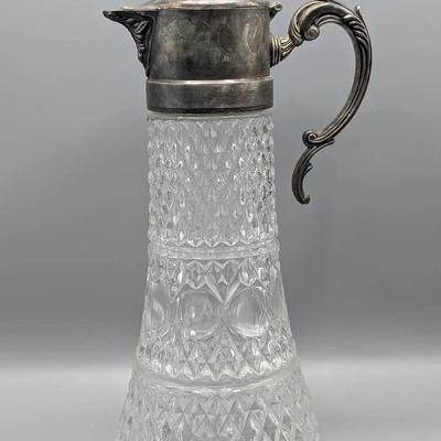 Leonard Silver Plate and Glass Claret Jug