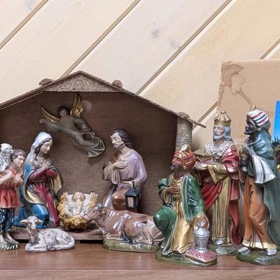 1960's Wales Japan Hand Painted Nativity Set