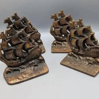 Verona Cast Iron Sailing Ship Book Ends