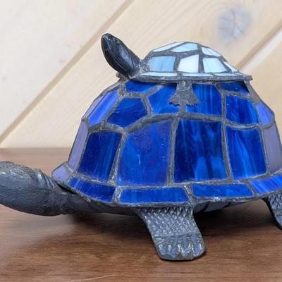 Stained Glass Double Turtle Accent Lamp