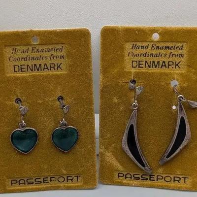Danish Modern Meka Enameled Earrings
