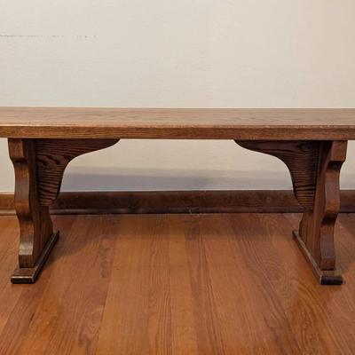 Solid Oak Signed Tom Seely Bench