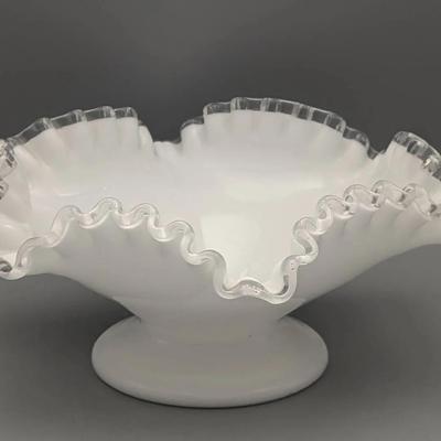 Fenton Silver Crest Ruffled Pedestal Bowl
