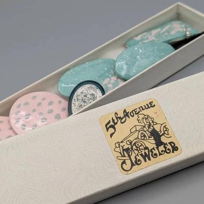 Hand Painted Studio Fired Clay Earrings