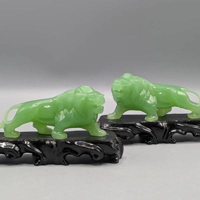 Plastic Jade Lions