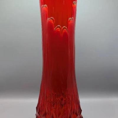 LE Smith Amberina Swung Glass Vase