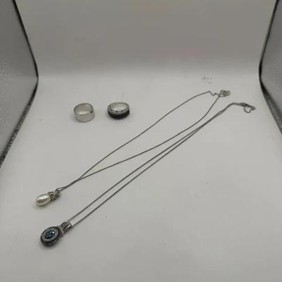 Marked Sterling Necklaces And Rings