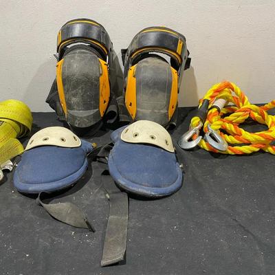 Knee Pads, Ratchet Strap, & Heavy Duty Tow Rope With Hooks