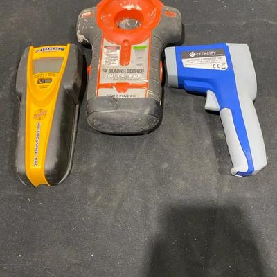 Etekcity Infrared Thermometer, Zircon One Step Multiscanner, & Black Decker Bulls Eye Laser Level
