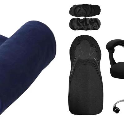New Navy Blue Fleece Sleeping Bag 29” X 79” & Large Black Office Chair Cover With Cover