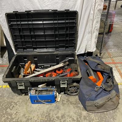 Husky Rolling Took Box, Metrotech Utility Line Pipe Locator, & Heath ODORATOR 