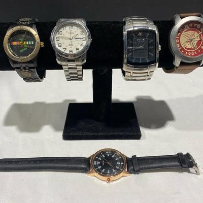 Collection Of Stainless Steel Watches Includes Vietnam Veteran Honor Dress Watch