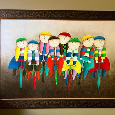 “Children Riding Bicycles” by Contemporary Artist Joyce Roybal