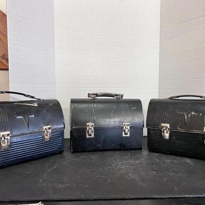 Metal Lunchboxes (3) Black Latch Handles