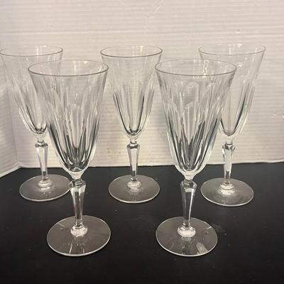 Waterford Crystal Fluted Champagne Glasses Sheila Cut (5) 1950s 
