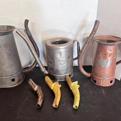 Old Fashion Oil Gas Cans & Spout Openers 