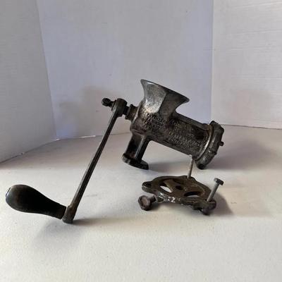 Antique Meat Grinder Hand Crank Hibbard Spencer Bartlett Pat. 1909 USA