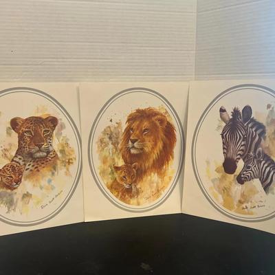Watercolor Prints By Doris Scott Nelson Leopard Lion Zebra Cub (3)