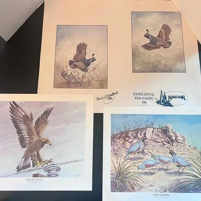 Quail Bird & Eagle Prints Ben Cooper 1972 & Floyd Broadbent 