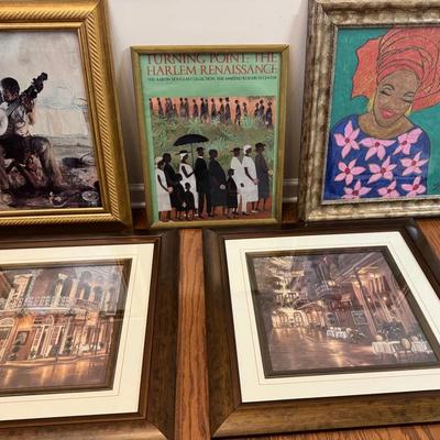 5 Framed Art Pieces 