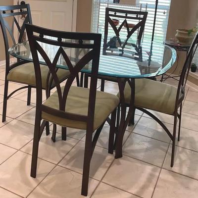 Glass Dining Table w/ 4 Chairs