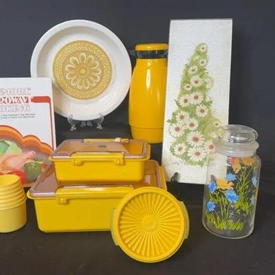 Retro Sunshine Lot: Tupperware, Cookbook and More