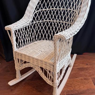 White Wicker Rocker