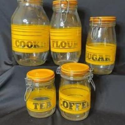 1970s Glass Canister Set 