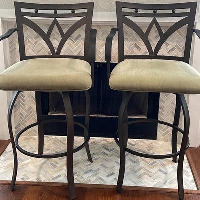 A Pair Of Metal Barstools