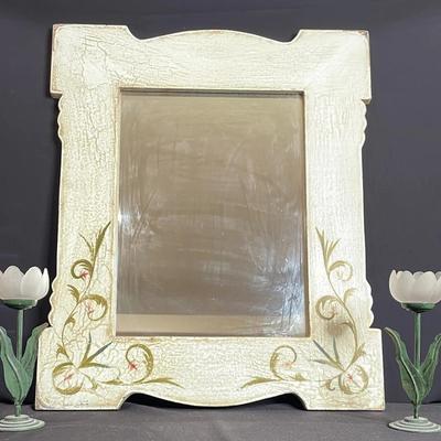 Hand-painted Mirror And Candleholders