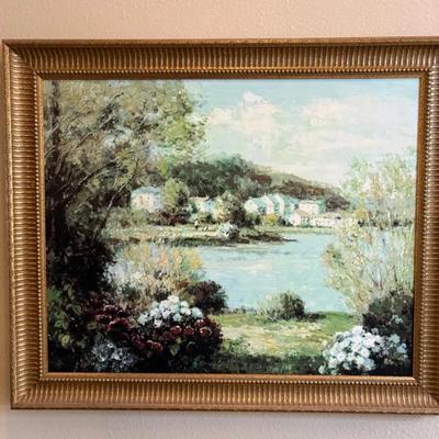 Oil Paint Landscapping With Frame