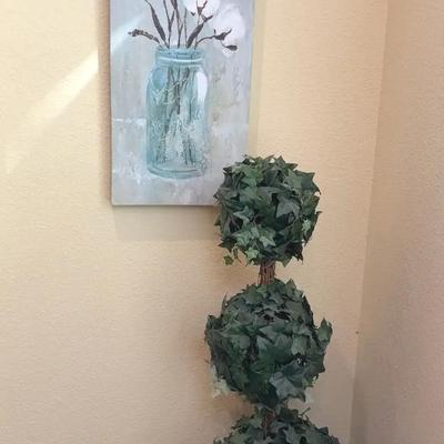 Canvas Print and Faux Plant