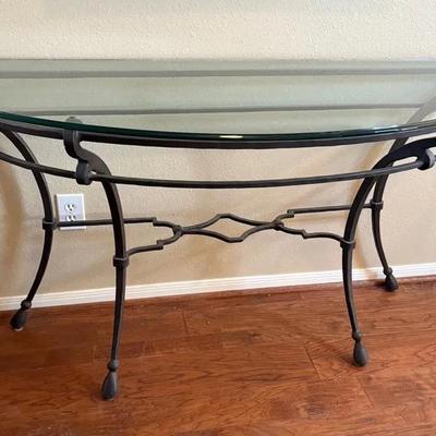 Glass Top Console Table 