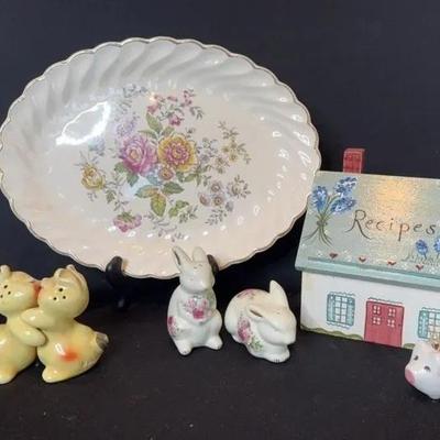 Salt and Pepper Shakers and Platter