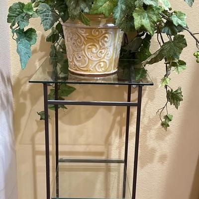 Side Table w Faux Plant