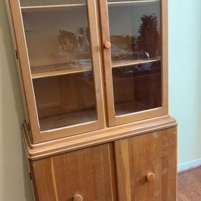 Amber Wood Hutch Cabinet