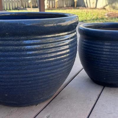 Two Blue Flower/Plant Pots