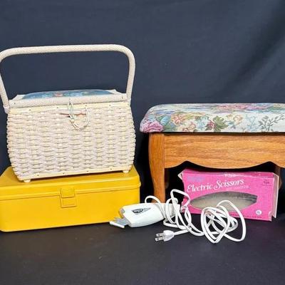 Sewing Accessories and Stool