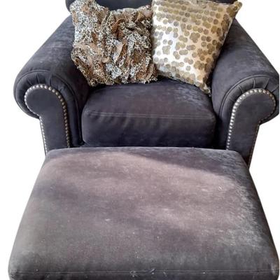 Jackson Kashmira Black Fabric Chair with Ottoman - Lot 2