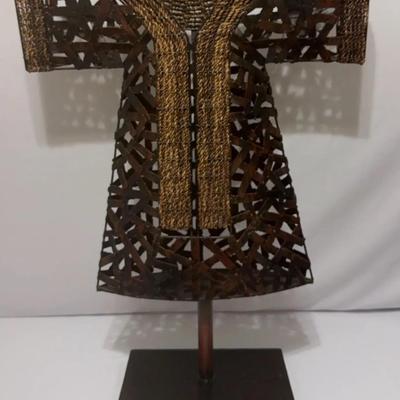 Emperor's Robe Metal Art Sculpture On Wooden Block