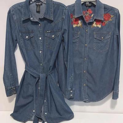 Wrangler Retro Shirt Dress & Driftwood Button Down Shirt