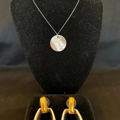 Tiffany and Co. Sterling Silver Necklace & SS earrings 