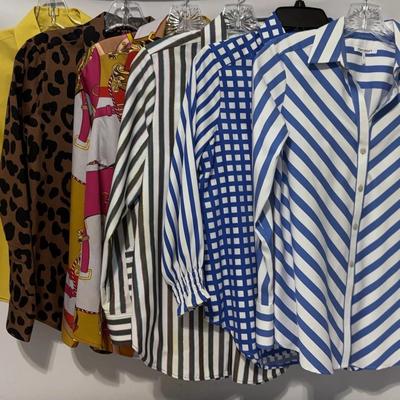 Foxcroft Mary Springtime Stripe Long Sleeve Shirts