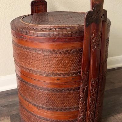 Vintage Three Tiered Bamboo Wedding Basket